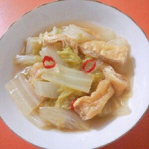 味しみしみ～♪白菜と油揚げの簡単ピリ辛煮